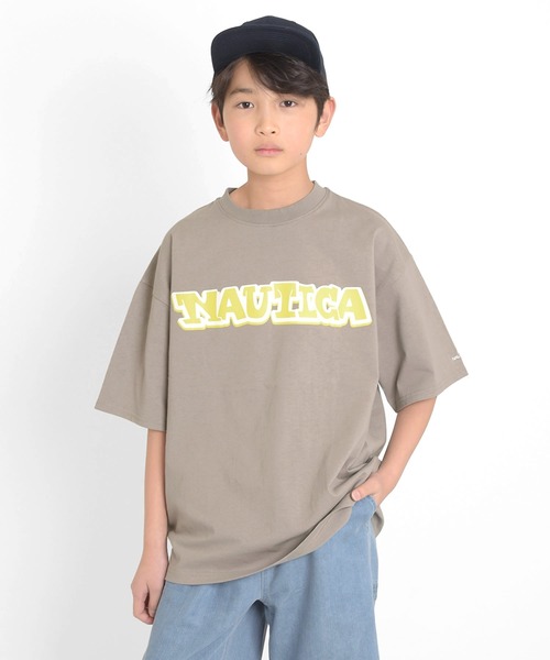GLAZOS(グラソス)の「【NAUTICA】フロントロゴビッグ半袖Tシャツ(Tシャツ/カットソー・キッズ・ブラック/ホワイト/チャコールグレー・XL/M/L)」の3枚目の写真