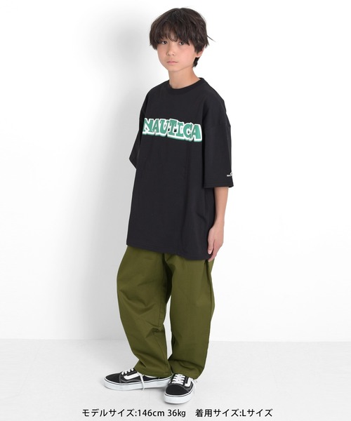 GLAZOS(グラソス)の「【NAUTICA】フロントロゴビッグ半袖Tシャツ(Tシャツ/カットソー・キッズ・ブラック/ホワイト/チャコールグレー・XL/M/L)」の4枚目の写真