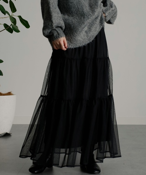 ブルレア　ブラックチュールティアードスカート セール】チュールティアードスカート（スカート）｜RANAN（ラナン）の