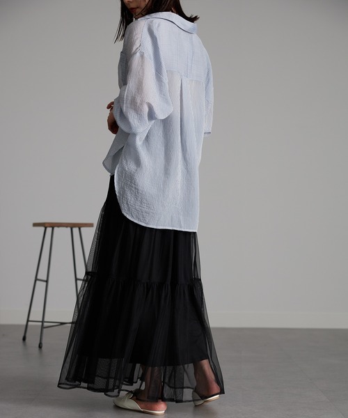 RANAN（ラナン）の「チュールティアードスカート（スカート・レディース・ブルー/アイボリー/ブラック・M/L/LL）」の16枚目の写真