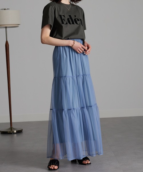 RANAN（ラナン）の「チュールティアードスカート（スカート・レディース・ブルー/アイボリー/ブラック・M/L/LL）」の10枚目の写真