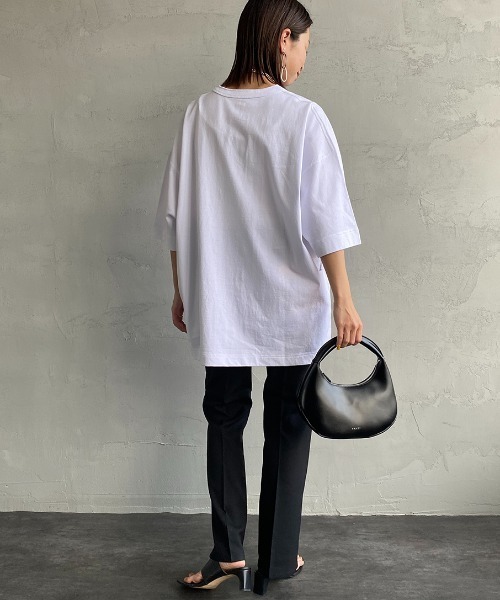 Healthknit（ヘルスニット）の「【FINEBOYS 9月号掲載】[HEALTHKNIT/ヘルスニット] 別注 ビックシルエット ヘンリーネックTシャツ（Tシャツ/カットソー・レディース・グレー/ブラック/ホワイト・M/L/XL/XXL）」の9枚目の写真