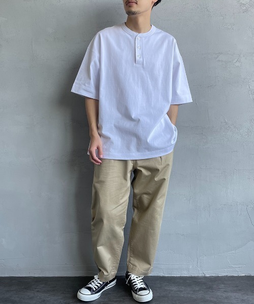 Healthknit（ヘルスニット）の「【FINEBOYS 9月号掲載】[HEALTHKNIT/ヘルスニット] 別注 ビックシルエット ヘンリーネックTシャツ（Tシャツ/カットソー・レディース・グレー/ブラック/ホワイト・M/L/XL/XXL）」の21枚目の写真