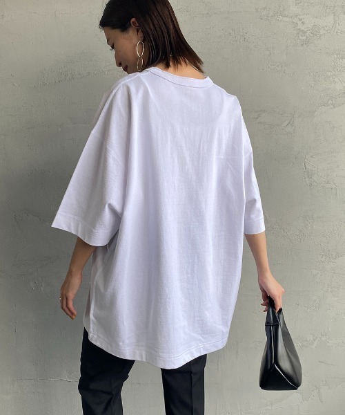 Healthknit（ヘルスニット）の「【FINEBOYS 9月号掲載】[HEALTHKNIT/ヘルスニット] 別注 ビックシルエット ヘンリーネックTシャツ（Tシャツ/カットソー・レディース・グレー/ブラック/ホワイト・M/L/XL/XXL）」の6枚目の写真