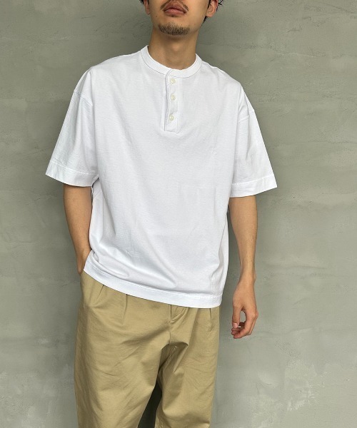 Healthknit（ヘルスニット）の「【FINEBOYS 9月号掲載】[HEALTHKNIT/ヘルスニット] 別注 ビックシルエット ヘンリーネックTシャツ（Tシャツ/カットソー・レディース・グレー/ブラック/ホワイト・M/L/XL/XXL）」の12枚目の写真