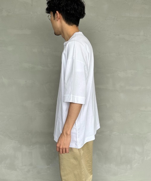 Healthknit（ヘルスニット）の「【FINEBOYS 9月号掲載】[HEALTHKNIT/ヘルスニット] 別注 ビックシルエット ヘンリーネックTシャツ（Tシャツ/カットソー・レディース・グレー/ブラック/ホワイト・M/L/XL/XXL）」の16枚目の写真