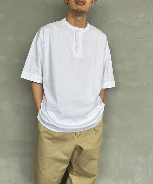 Healthknit（ヘルスニット）の「【FINEBOYS 9月号掲載】[HEALTHKNIT/ヘルスニット] 別注 ビックシルエット ヘンリーネックTシャツ（Tシャツ/カットソー・レディース・グレー/ブラック/ホワイト・M/L/XL/XXL）」の15枚目の写真