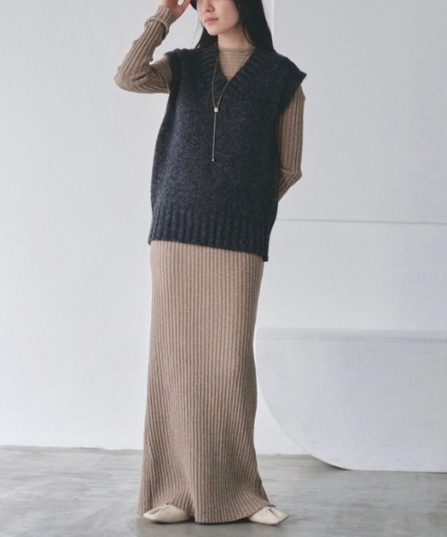 TODAYFUL Mottle Yarn Knit Vest ベージュ TODAYFUL 【即納】 トゥデイフル Mottle Yarn Knit Vest モトル