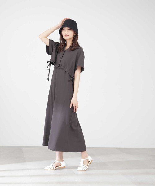 N.（N. Natural Beauty Basic）（エヌエヌナチュラルビューティーベーシック）の「ドロストシャツ＆キャミワンピースセット（ワンピース・レディース・グレー/ベージュ・MEDIUM）」の7枚目の写真