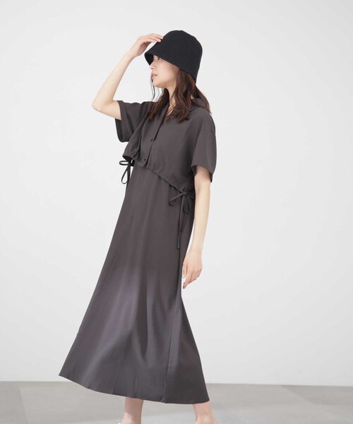 N.（N. Natural Beauty Basic）（エヌエヌナチュラルビューティーベーシック）の「ドロストシャツ＆キャミワンピースセット（ワンピース・レディース・グレー/ベージュ・MEDIUM）」の11枚目の写真