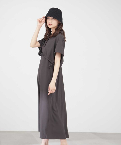 N.（N. Natural Beauty Basic）（エヌエヌナチュラルビューティーベーシック）の「ドロストシャツ＆キャミワンピースセット（ワンピース・レディース・グレー/ベージュ・MEDIUM）」の12枚目の写真