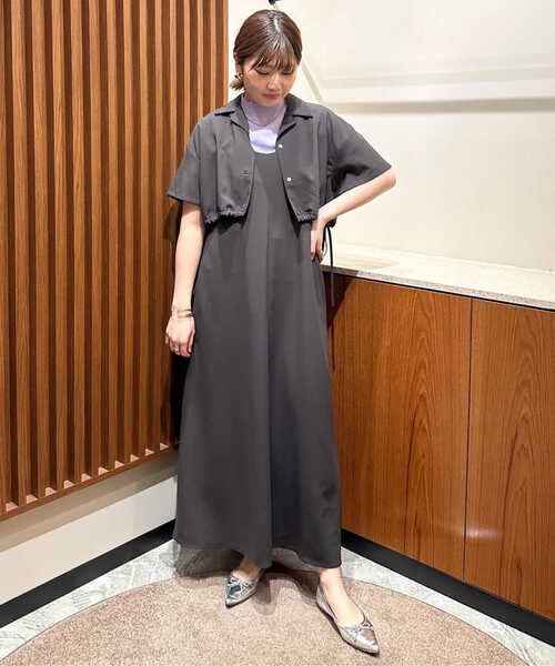 N.（N. Natural Beauty Basic）（エヌエヌナチュラルビューティーベーシック）の「ドロストシャツ＆キャミワンピースセット（ワンピース・レディース・グレー/ベージュ・MEDIUM）」の19枚目の写真