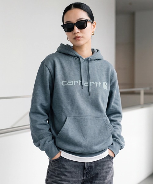 Carhartt(カーハート)の「【T18】【Carhartt/カーハート】FORCE DELMONT HOODED SWEAT(パーカー・レディース・ブルー/ネイビー/オリーブドラブ/キャメル/ブラック/グリーン/グレー・LARGE/MEDIUM/SMALL)」の5枚目の写真