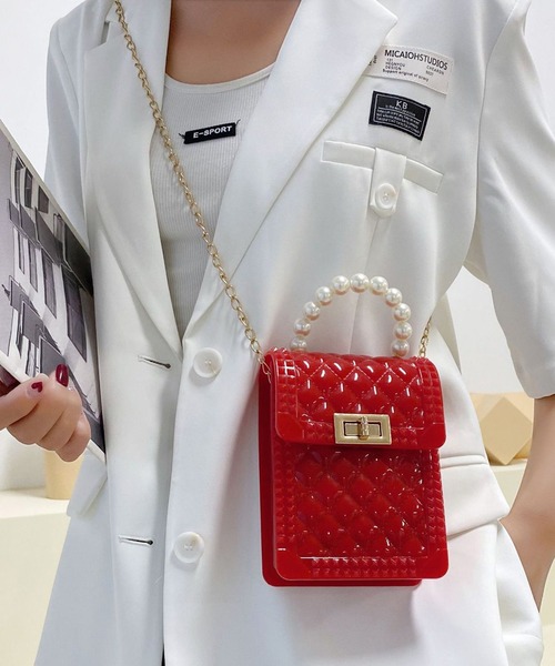 セール】パールハンドル2WAYチェーンミニショルダーバッグ（ショルダー