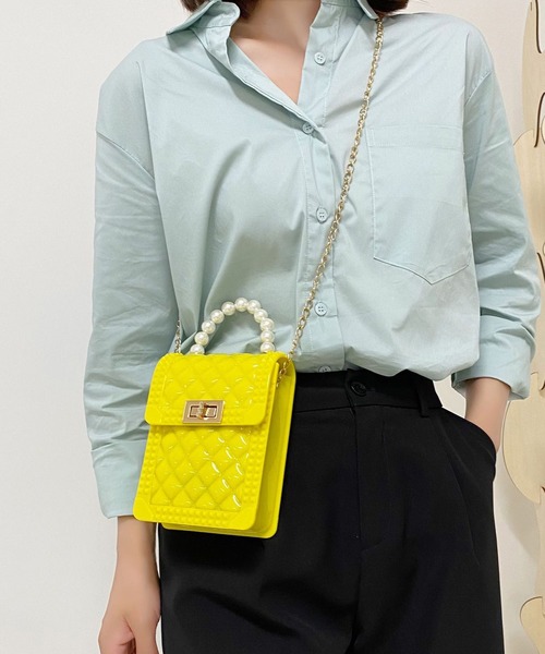 セール】パールハンドル2WAYチェーンミニショルダーバッグ（ショルダー