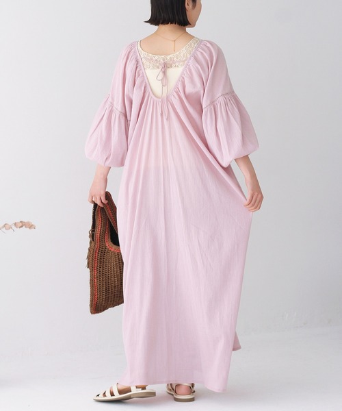 Crisp（クリスプ）の「クレープエアリーワンピース（ワンピース・レディース・パープル/アイボリー・FREE）」の12枚目の写真