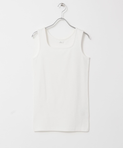 ITEMS URBANRESEARCH(アイテムズ アーバンリサーチ)の「リップルスクエアネックタンクトップ(タンクトップ・レディース・グレー系その他/ブラック/グリーン/ホワイト/オレンジ・FREE)」の9枚目の写真