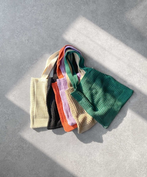 Chillfar（チルファー）の「メッシュトートバッグ（トートバッグ・レディース・グリーン/ブラック/アイボリー/パープル/オレンジ/ベージュ・FREE）」の4枚目の写真