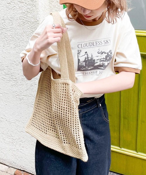 Chillfar（チルファー）の「メッシュトートバッグ（トートバッグ・レディース・グリーン/ブラック/アイボリー/パープル/オレンジ/ベージュ・FREE）」の11枚目の写真