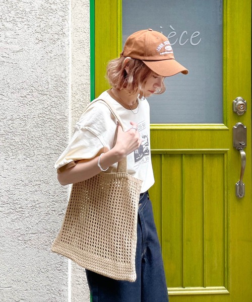 Chillfar（チルファー）の「メッシュトートバッグ（トートバッグ・レディース・グリーン/ブラック/アイボリー/パープル/オレンジ/ベージュ・FREE）」の7枚目の写真