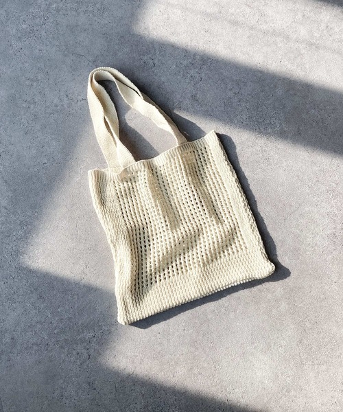 Chillfar（チルファー）の「メッシュトートバッグ（トートバッグ・レディース・グリーン/ブラック/アイボリー/パープル/オレンジ/ベージュ・FREE）」の9枚目の写真