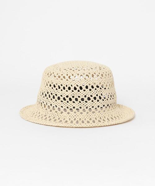SMELLY（スメリー）の「スカシアミペーパーバケットハット（ハット・レディース・アイボリー/ブラウン/ベージュ・-）」の13枚目の写真