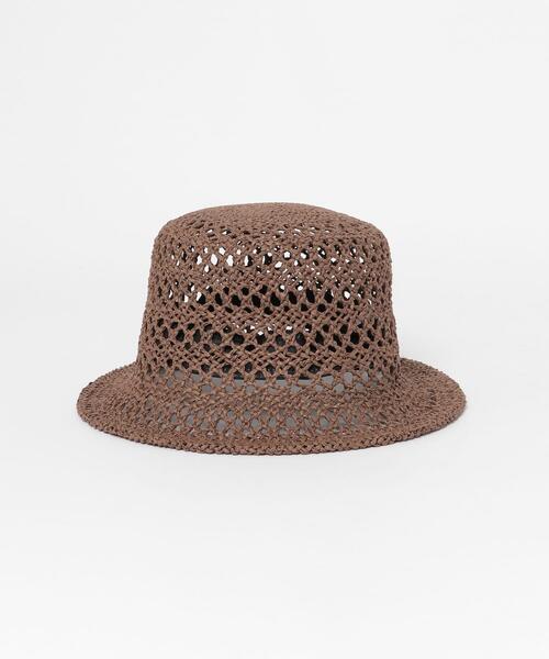 SMELLY（スメリー）の「スカシアミペーパーバケットハット（ハット・レディース・アイボリー/ブラウン/ベージュ・-）」の19枚目の写真