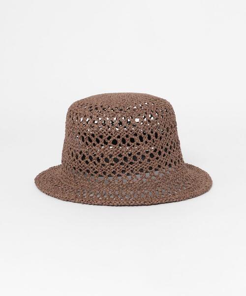 SMELLY（スメリー）の「スカシアミペーパーバケットハット（ハット・レディース・アイボリー/ブラウン/ベージュ・-）」の20枚目の写真