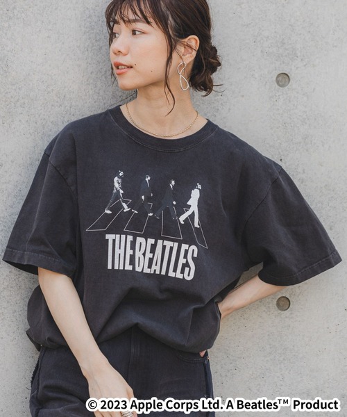 The Beatles(ザビートルズ)の「THE BEATLES/ザ・ビートルズ BIG T(Tシャツ/カットソー・レディース・ホワイト/ブラック系1/ブラック系2・FREE)」の3枚目の写真