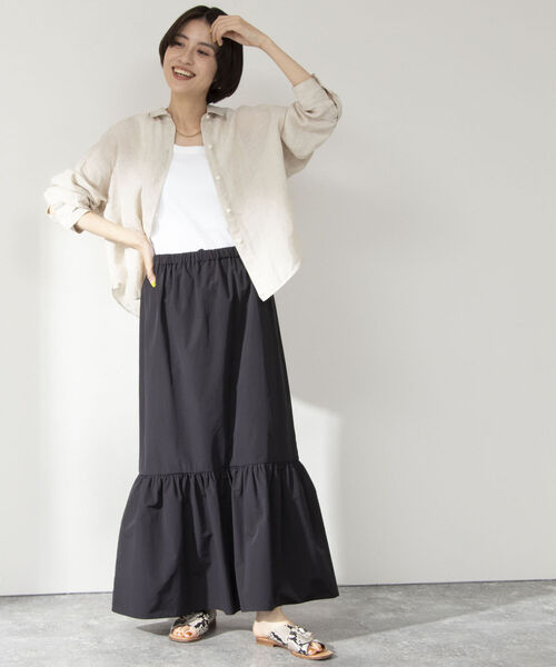 NOLLEY’S（ノーリーズ）の「ハイカウントブロードティアードマルチWAYスカート（スカート・レディース・ブラック/ベージュ/パープル・1/2）」の19枚目の写真