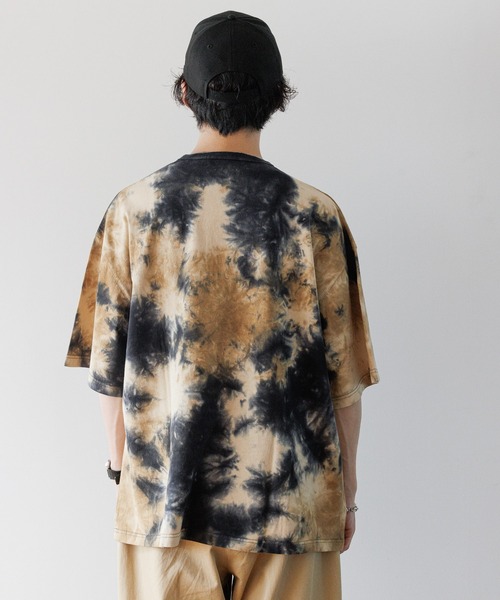 Ridingmania（ライディングマニア）の「【Ridingmania/ライディングマニア】ブランドロゴ/タイダイ染めTシャツ（Tシャツ/カットソー・メンズ・ベージュ/パープル・MEDIUM/LARGE）」の18枚目の写真