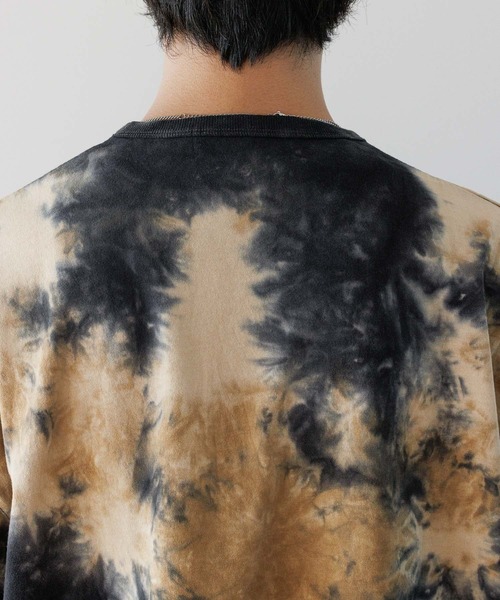 Ridingmania（ライディングマニア）の「【Ridingmania/ライディングマニア】ブランドロゴ/タイダイ染めTシャツ（Tシャツ/カットソー・メンズ・ベージュ/パープル・MEDIUM/LARGE）」の8枚目の写真