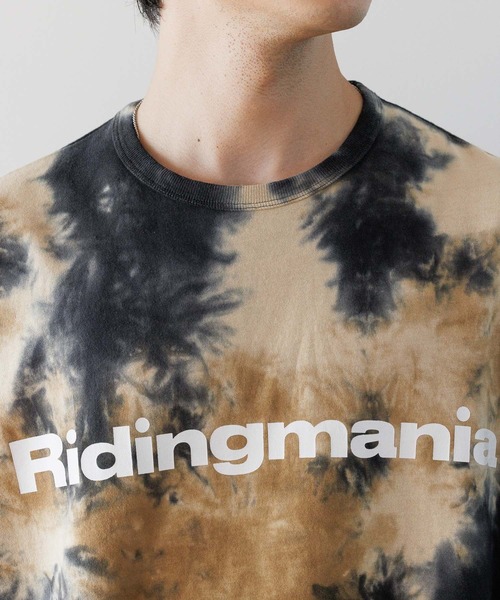 Ridingmania（ライディングマニア）の「【Ridingmania/ライディングマニア】ブランドロゴ/タイダイ染めTシャツ（Tシャツ/カットソー・メンズ・ベージュ/パープル・MEDIUM/LARGE）」の16枚目の写真