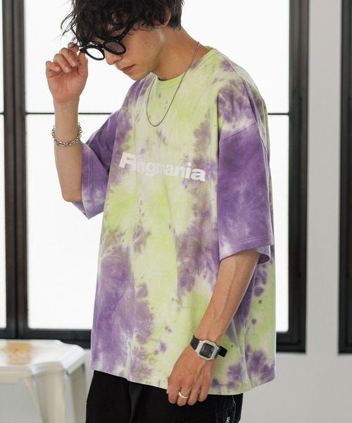 Ridingmania（ライディングマニア）の「【Ridingmania/ライディングマニア】ブランドロゴ/タイダイ染めTシャツ（Tシャツ/カットソー・メンズ・ベージュ/パープル・MEDIUM/LARGE）」の22枚目の写真