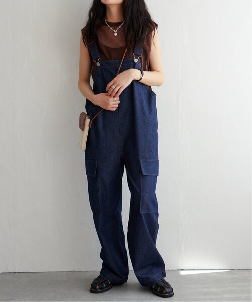 VENCEEXCHANGE（ヴァンスエクスチェンジ）の「ライトオンスデニムサロペット（サロペット/オーバーオール・レディース・ブルー/ブラック/ホワイト・FREE）」の3枚目の写真