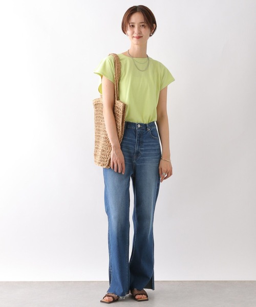 LEPSIM（レプシィム）の「バックシャーリングフレンチスリーブプルオーバー　906308（Tシャツ/カットソー・レディース・ブラック/ライトグリーン・FREE）」の14枚目の写真