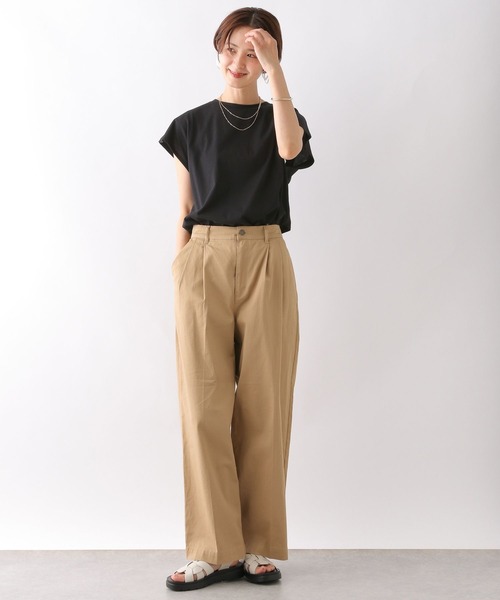 LEPSIM（レプシィム）の「バックシャーリングフレンチスリーブプルオーバー　906308（Tシャツ/カットソー・レディース・ブラック/ライトグリーン・FREE）」の7枚目の写真