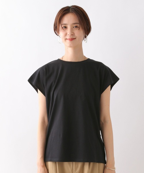 LEPSIM（レプシィム）の「バックシャーリングフレンチスリーブプルオーバー　906308（Tシャツ/カットソー・レディース・ブラック/ライトグリーン・FREE）」の15枚目の写真