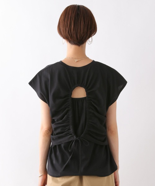 LEPSIM（レプシィム）の「バックシャーリングフレンチスリーブプルオーバー　906308（Tシャツ/カットソー・レディース・ブラック/ライトグリーン・FREE）」の17枚目の写真