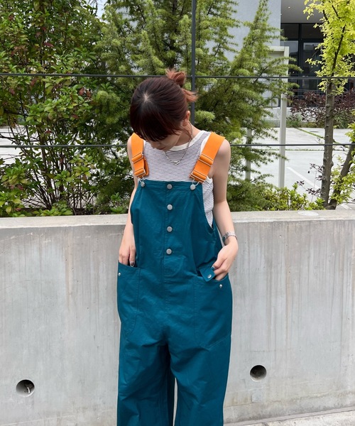 セール】カラー配色ナイロンオーバーオール（サロペット