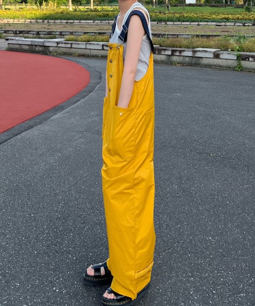 セール】カラー配色ナイロンオーバーオール（サロペット