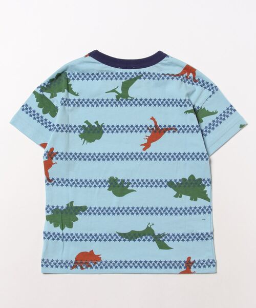 HAKKA KIDS（ハッカキッズ）の「スターボーダーダイナソープリントTシャツ（Tシャツ/カットソー・キッズ・サックスブルー/カーキ・120cm/110cm/100cm/130cm）」の3枚目の写真