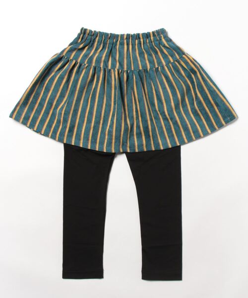 trois lapins kp（トロワラパンケーピー）の「ストライプ柄スカッツ(100~140cm)（スカート・キッズ・グリーン/ブラック・120cm/130cm/140cm/110cm/100cm）」の12枚目の写真