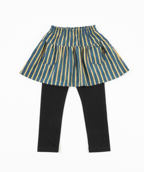 trois lapins kp（トロワラパンケーピー）の「ストライプ柄スカッツ(100~140cm)（スカート・キッズ・グリーン/ブラック・120cm/130cm/140cm/110cm/100cm）」の3枚目の写真
