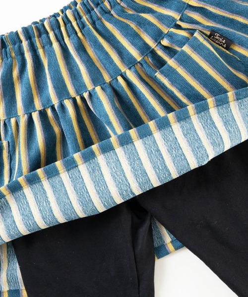 trois lapins kp（トロワラパンケーピー）の「ストライプ柄スカッツ(100~140cm)（スカート・キッズ・グリーン/ブラック・120cm/130cm/140cm/110cm/100cm）」の5枚目の写真