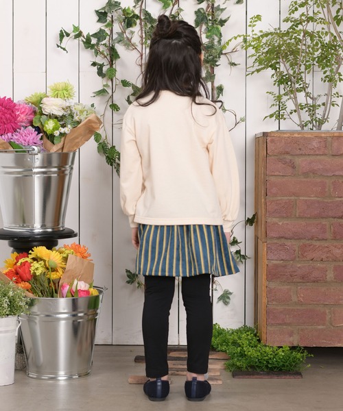 trois lapins kp（トロワラパンケーピー）の「ストライプ柄スカッツ(100~140cm)（スカート・キッズ・グリーン/ブラック・120cm/130cm/140cm/110cm/100cm）」の7枚目の写真