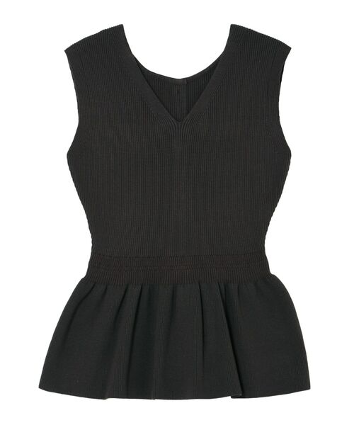 LAGUNAMOON(ラグナムーン)の「2WAYペプラムニットトップス(ニット/セーター・レディース・チャコールグレー/アイボリー/グリーン系その他・FREE)」の2枚目の写真