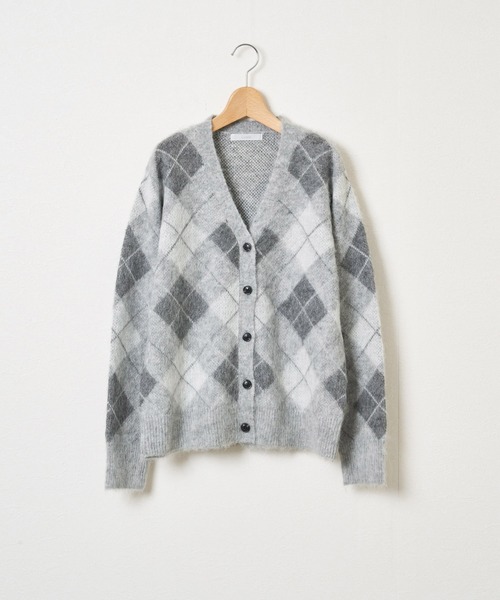 セール】【Liyoca】モヘヤ混アーガイルジャガードニット