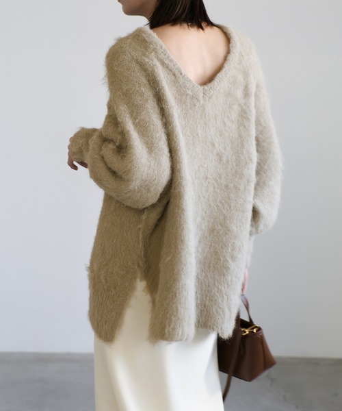 ニット セーター モヘアタッチ2WAYオーバーニット レディース select MOCA ニット セーター モヘアタッチ2WAYオーバーニット