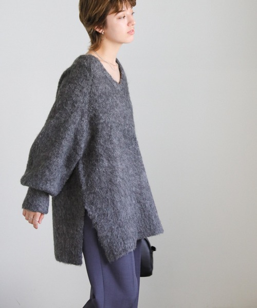 ニット セーター モヘアタッチ2WAYオーバーニット レディース select MOCA ニット セーター モヘアタッチ2WAYオーバーニット